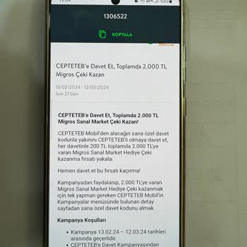 TEB Migros Hediye Çekimi Vermedi