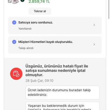 Hepsiburada Hatalı Fiyat Ürün İptali