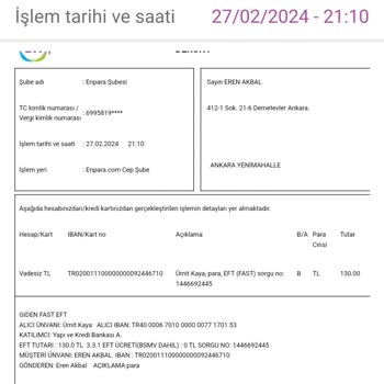 Yapı Kredi Bankası Kapalı Hesaba Para Transferi