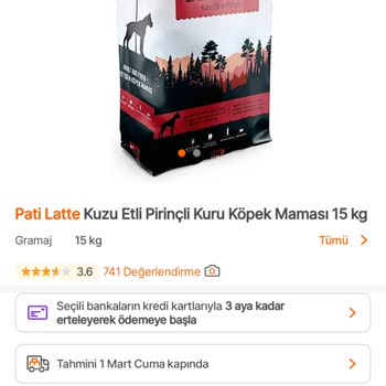 Patilatte.com Alınan Mamalar Gelmiyor