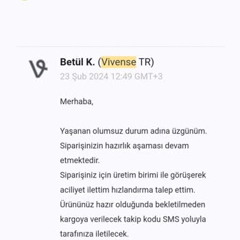 Vivense Teslimat Yapmadı Aylardır Kırık Ürün Parçası Bekliyorum