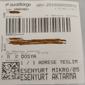 Sürat Kargo Esenyurt Mikro Şubesi Kargo Kayıp