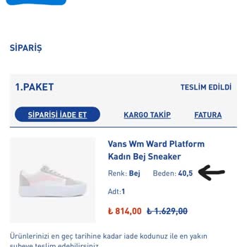 Intersport Yanlış Beden Ayakkabı Göndermesi!