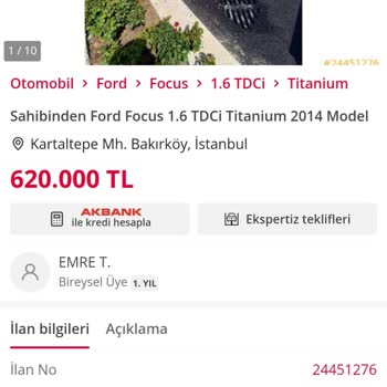 Arabam.com Başkasının Aracını Satma