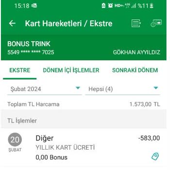 Garanti Bankası Kredi Kartı Aidatı-2024