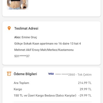 Trendyol Uygulaması Sipariş Şikayeti