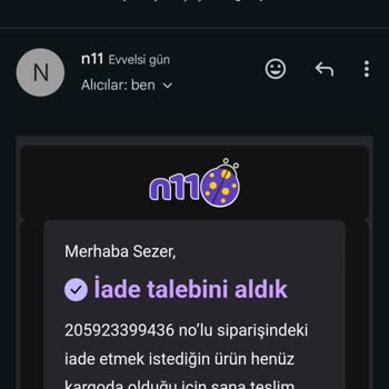 N11 Paramı İade Etmiyor