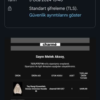 Charmé Butik Charme Şikayet Ediyorum