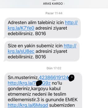 Aras Kargo Emek Şubesi Kendi Kendine İade. Sistemmiş