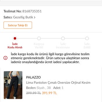 Trendyol Express Trendyol Sipariş No :9059247257 Ürün 9 Gündür Teslim Edilmedi