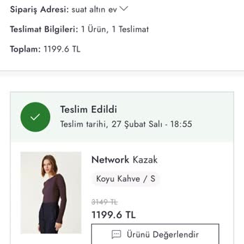 Aras Kargo'nun Teslim Edildiğini Gösterdiği Kargom Yok
