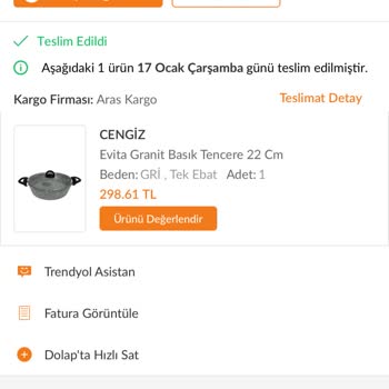 Trendyol Ve Aras Kargo'dan Tencere Teslimatı Ve İade Sorunu