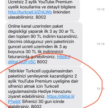 Turkcell Youtube.com Premium Hediyesi