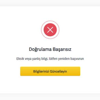 Binance TR Kimlik Doğrulama Hatası