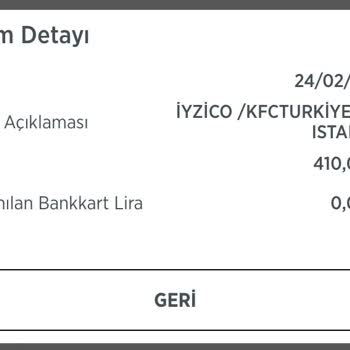 KFC Ücret İadesi Yapmadı