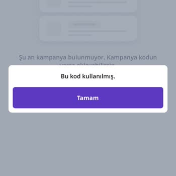 GetirYemek Getir Kampanya Kodu Kullanım Hatası