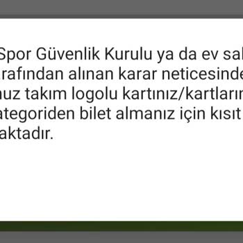 Passolig Passoda Bilet Kısıtlaması
