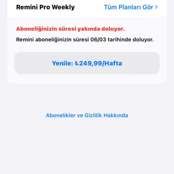 Remini Para İadesi İstemekteyim