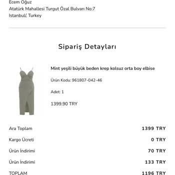 Keikei Sipariş Ve Gelen Elbise Farklı