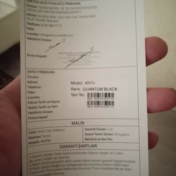 KVK Tekno KH7n Telefon Hatalı Ayıplı Parça Değişimi Sorunu