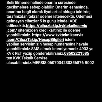 KVK Tekno KH7n Telefon Hatalı Ayıplı Parça Değişimi Sorunu