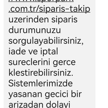 Sporpark İptal Edilen Ürünün Parasını İade Etmiyor.