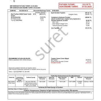 Vodafone İnternet Paketi Ücreti