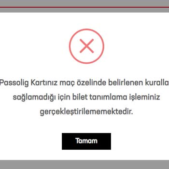 Passolig Tanımlama İşlemi Gerçekleştirilemiyor...