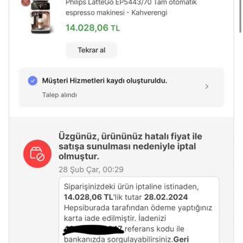 Hepsiburada.com İptal Edilen Ürünler