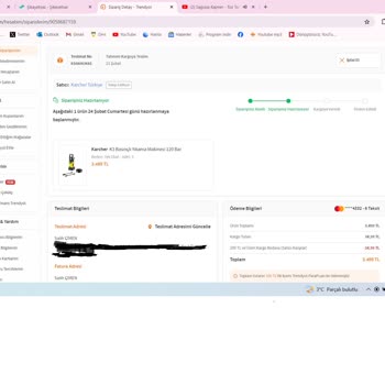 Karcher Türkiye Trendyol'dan Siparişi Gönderememesi