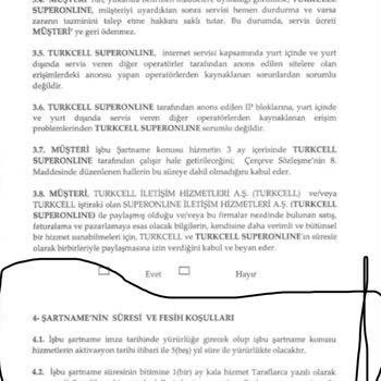 Sözleşme Şartlarına Uymayan Superonline
