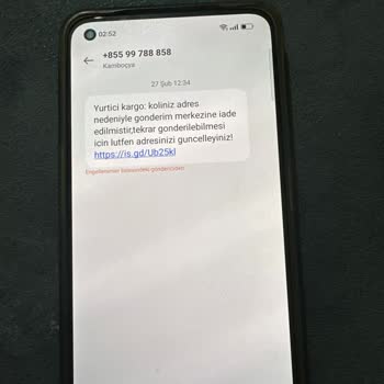 E-ticaret Marka Taklidiyle Dolandırıcılık Bilinmeyen Numaradan Yurtiçi Kargo Mesajı Aldım