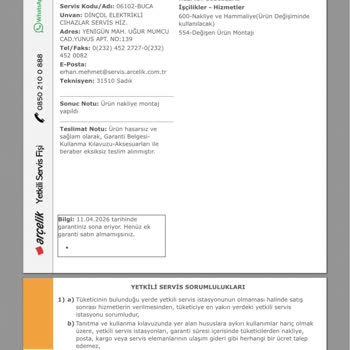 Arçelik 9100m Bitmeyen Problemleri