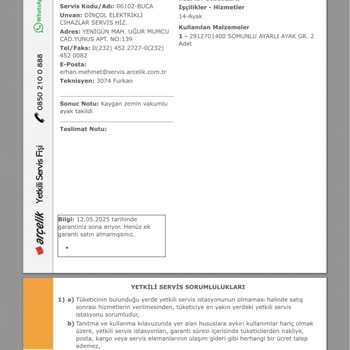 Arçelik 9100m Bitmeyen Problemleri