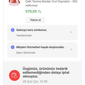 Hepsiburada'da İki Kez İptal Edilen Termos Siparişi