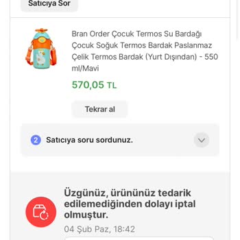 Hepsiburada'da İki Kez İptal Edilen Termos Siparişi