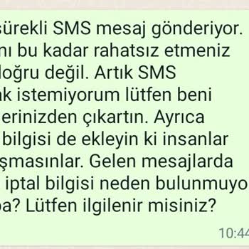 İHH - İnsan Hak ve Hürriyetleri İnsani Yardım Vakfı Sürekli SMS Rahatsızlığı Ve İptal Bilgisinin Eksikliği