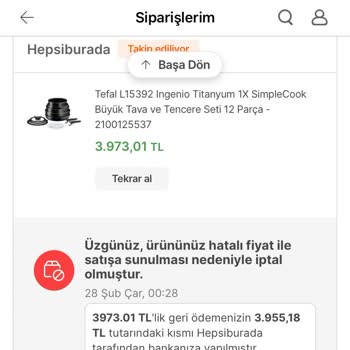 Hepsiburada Haberim Olmadan Siparişimi İptal Etmiş