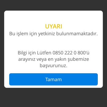 Denizbank-İşlem Yetkiniz Yok Hatası Alıyorum
