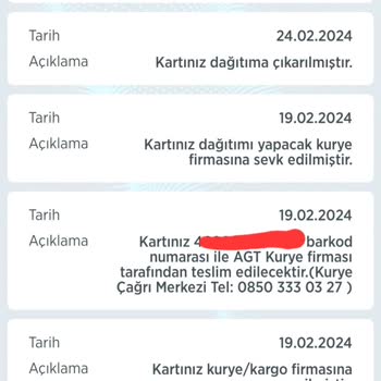 AGT Kurye (aynigunteslim.com) AGT'nın Bir Kartı 10günde Dağıtamaması