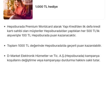 Yapı Kredi Hepsiburada Premium Worldkart Kampanya Sorunu