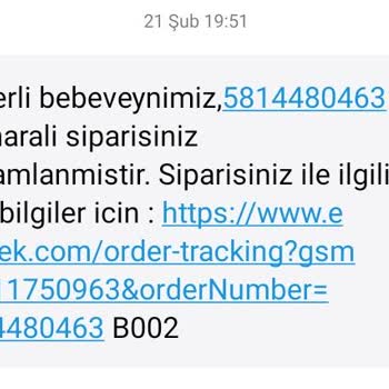 Ebebek 8 Gün Kargoya Verilmedi