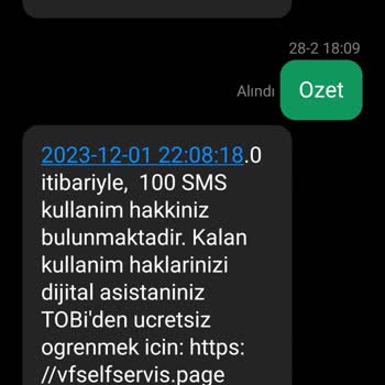 Vodafone Tarifemdeki Kullanım Haklarının Aniden Sıfırlanması