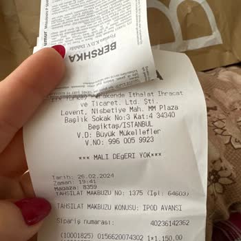 Bershka Eksik Ürün Gönderimi