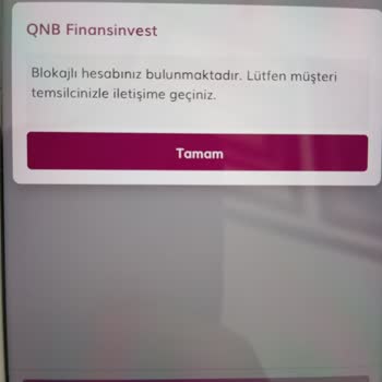 QNB Finansinvest Finansivest Blokajlı Hesap Uyarısı