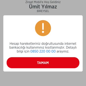 Ziraat Mobil Bankacılık Kısıtlama
