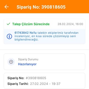 Migros Sanal Market Siparişi İptal Etmiyor