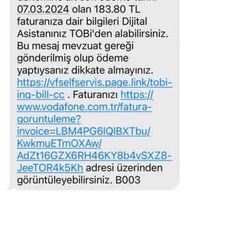 Vodafone Hizmet Vermediği Hatlarımıza Fatura Kesiyor.