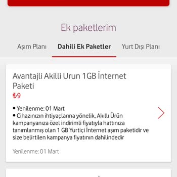 Vodafone Ek Paket İptali