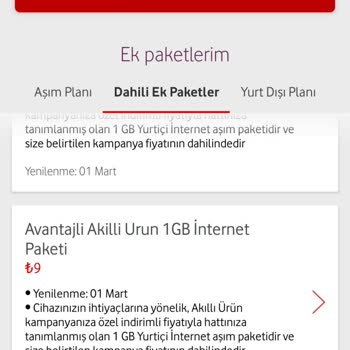Vodafone Ek Paket İptali